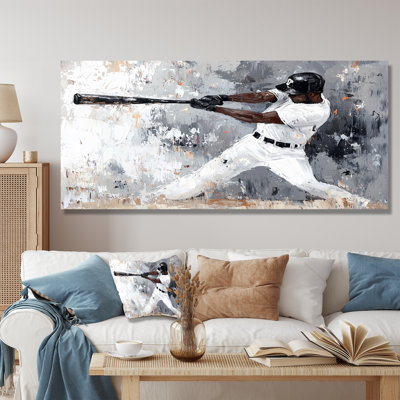 Abstract Baseball Batter Swing II - Sports Metal Wall Art Decor, Sport Baseball Metal Print