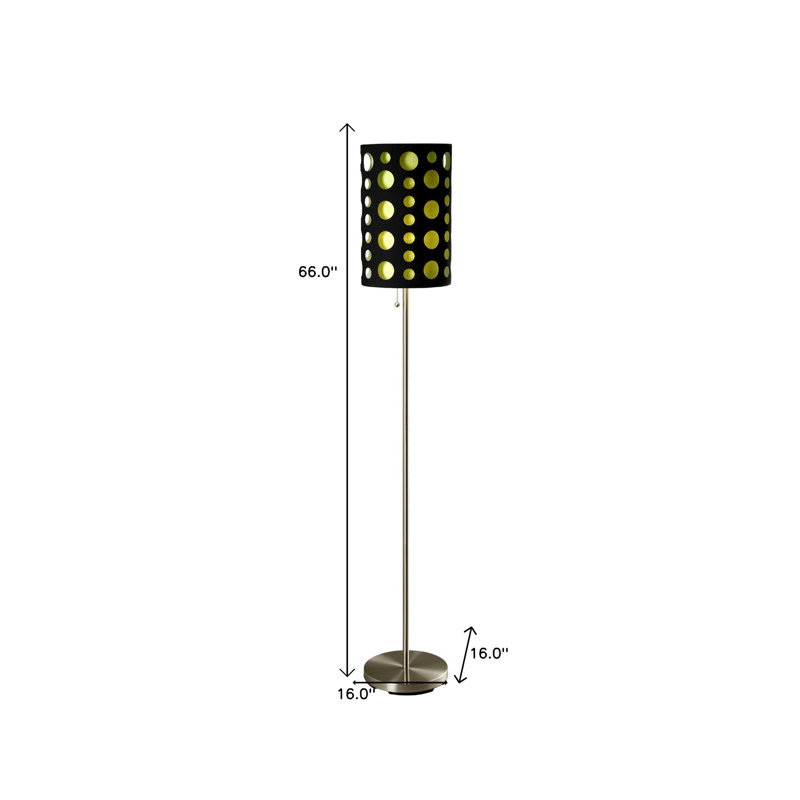Lampe sur pied 66 po Anaaya, Noir / vert