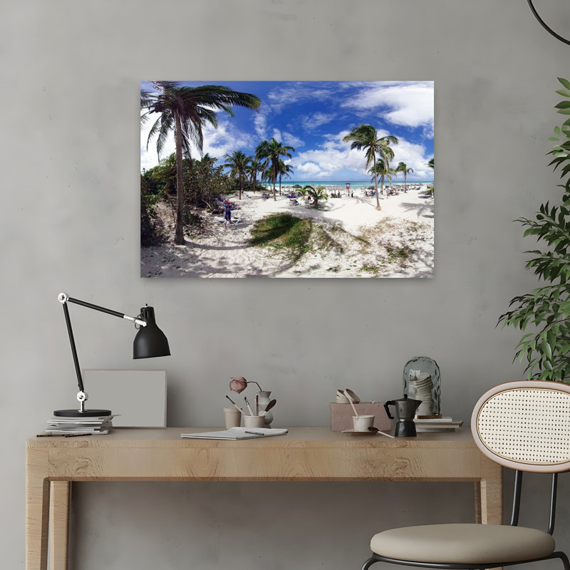 Palmiers, Varadero, Cuba, paysage abstrait, art mural, H 16 po x l 24 po