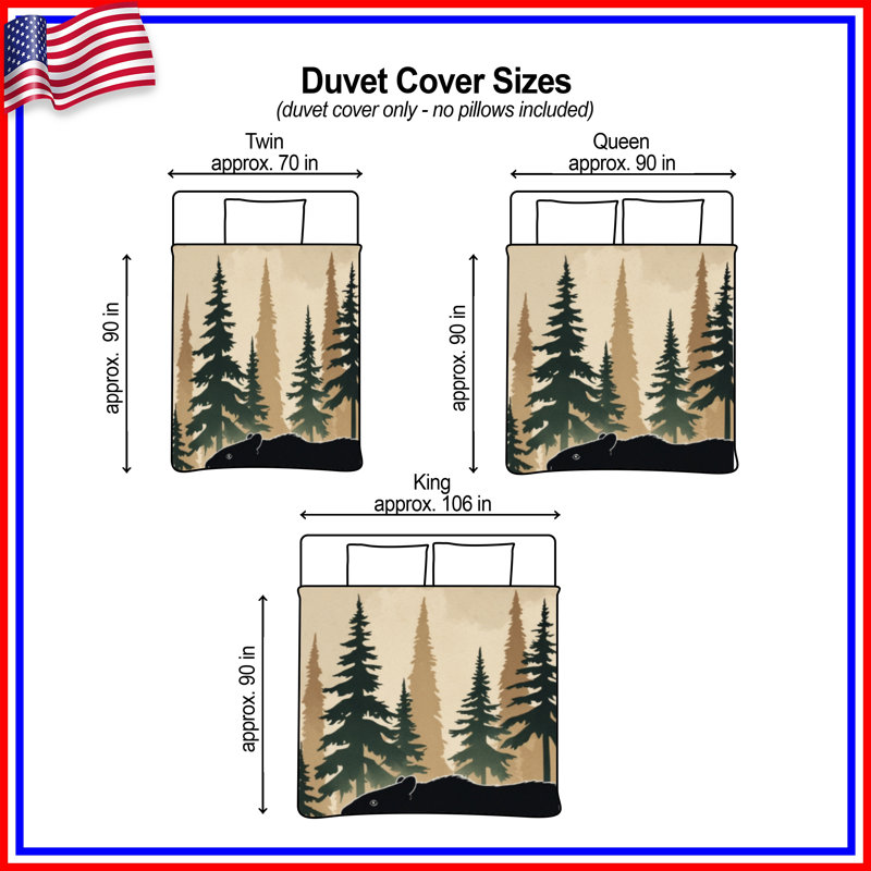 Housses de couette Capybara Silhouette Forest, Lit simple