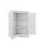 Armoire de coin triangulaire avec tablettes réglables et portes élégantes-688242962