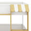 Lit superposé avec bureau intégré, ports USB et de rangement, structure de lit superposé au sol en bois massif avec échelle, finition bicolore
