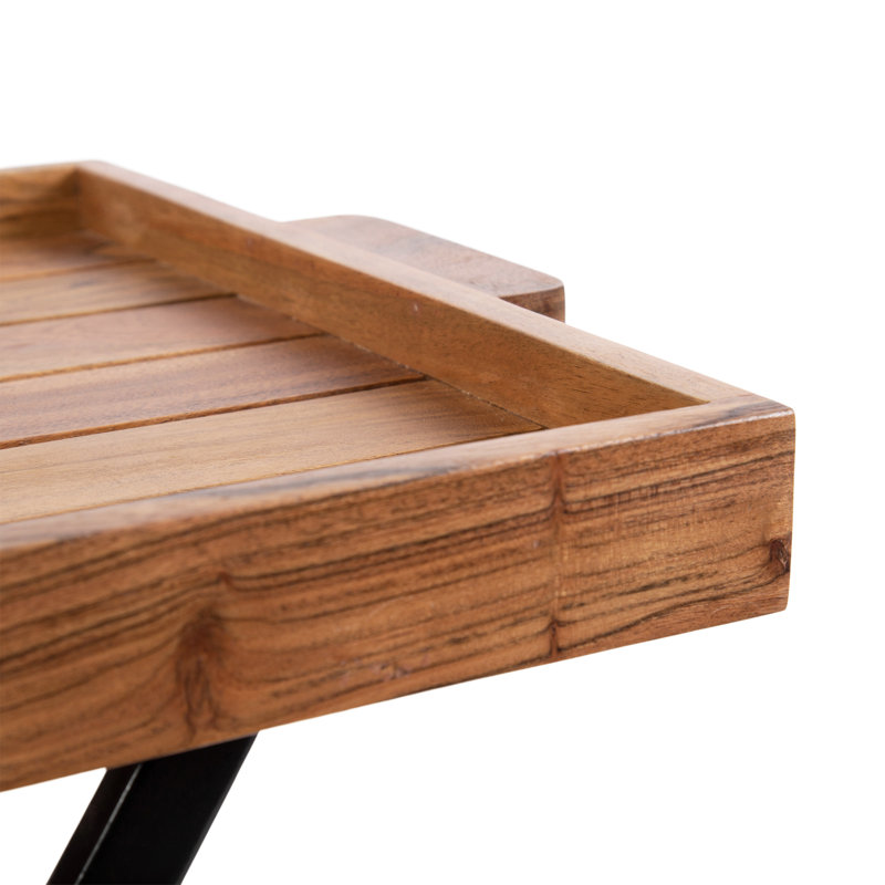 Benahid Solid Wood Tray Top End Table