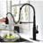 Touch-Activated Kitchen Faucet With Pull Down In Matte Black, Made From Stainless Steel, 360-Degree Rotating Nozzle For Thorough Sink Sanitizing, Corrosion And Rust , Effortless Water Flow-1536196646