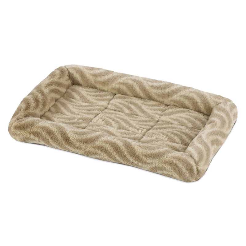 Extra Large Tan Polyester Bolster Pet Bed for Giant Breeds