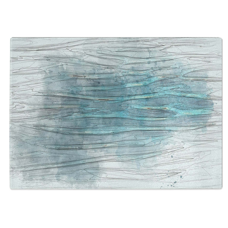 Tempered Glass Seascape Ripples Chopping Board, 39 cm W x 28.5 cm L