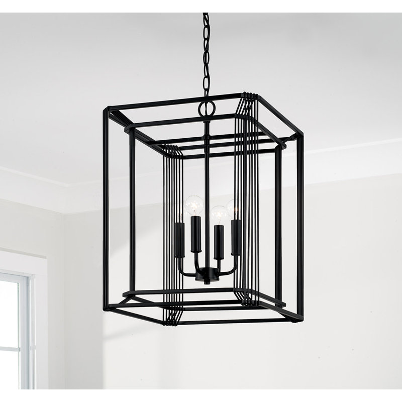 4 - Light Matte Black Lantern Pendant