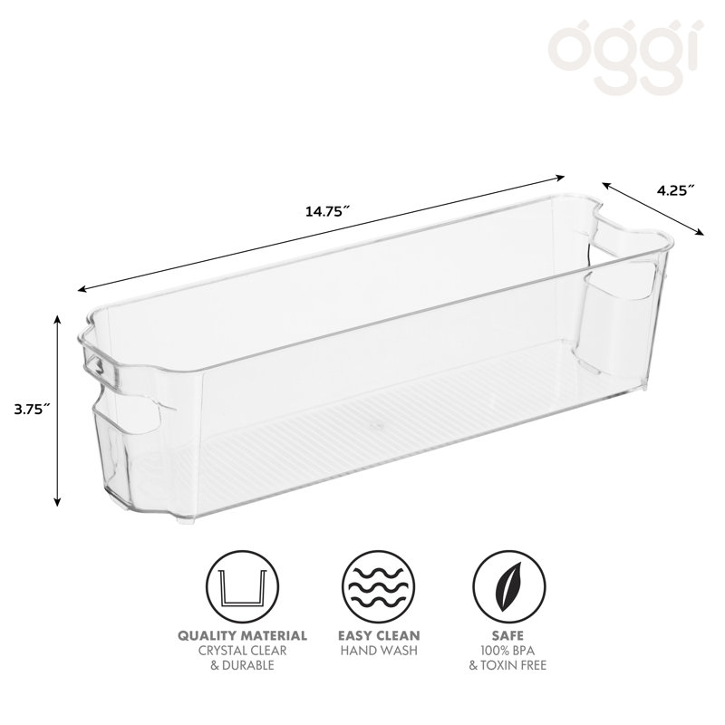 Bac de rangement empilable, H 3,75 po x l 4,25 po x P 14,75 po