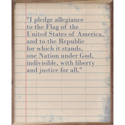 " I Pledge Allegiance On Paper "