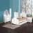 White 2-Drawer Nightstand With Floral Motifs