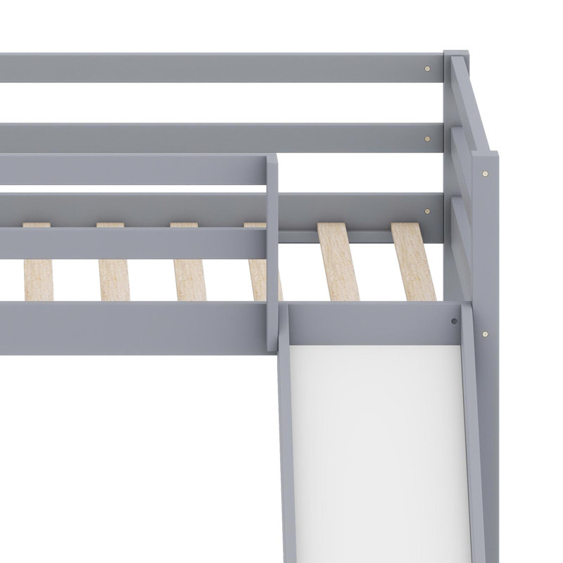 Fun Loft Bed with Slide, Ladder, and Full Safety Guardrails, White