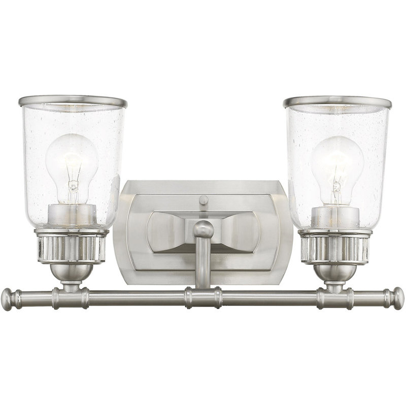 Éclairage pour meuble-lavabo à 2 lumières Anyelina, Nickel brossé
