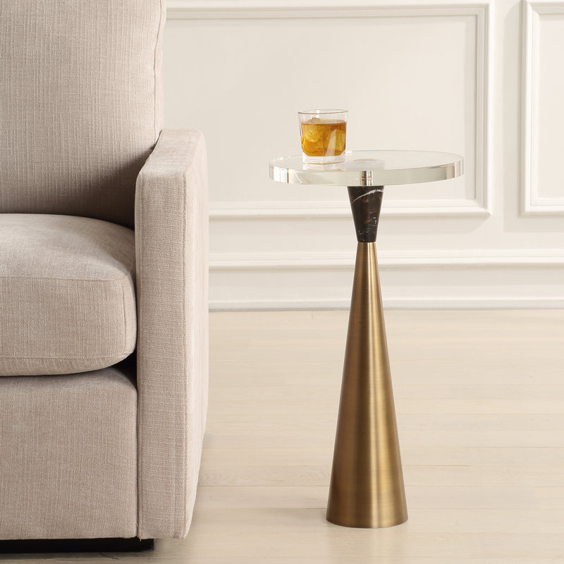Sarepta Tapered Brass Accent Table