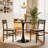 3-Piece Round Dining Table Set, Industrial Style Small Kitchen Table And Chairs For 2-1980342025