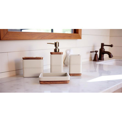 Leather Pattern Design Bathroom Accessories Set