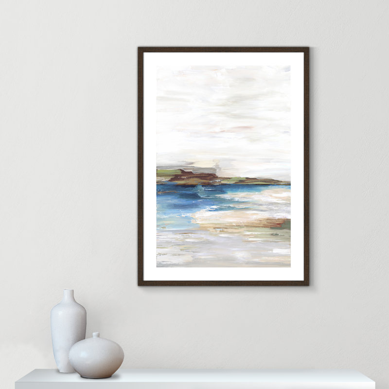 Distant Lands " Distant Lands II ", Brown Framed Paper, 35.5" H x 25.5" W x 0.75" D