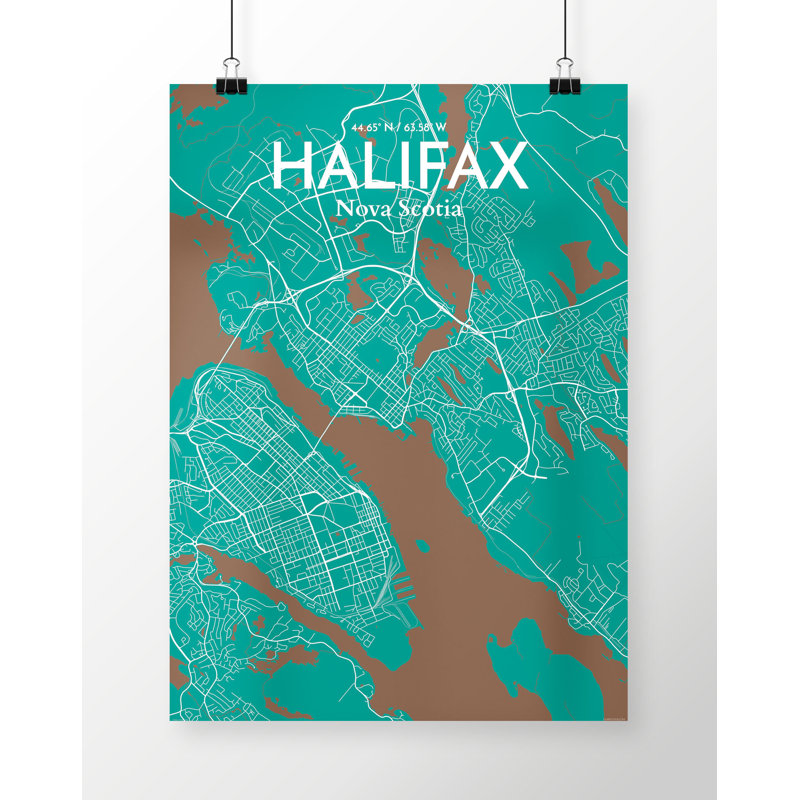 Halifax City Map - No Frame Print, 43 cm H x 28 cm W