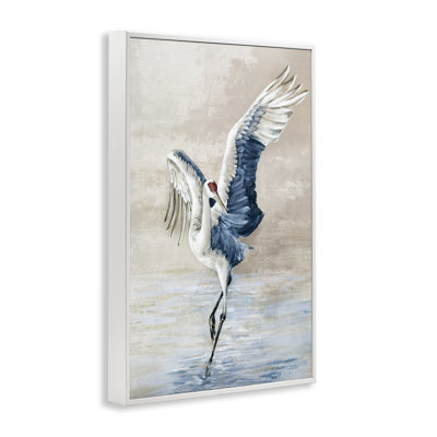  «Dancing Crane on Shore», art de la giclée encadrée par Eli Jones