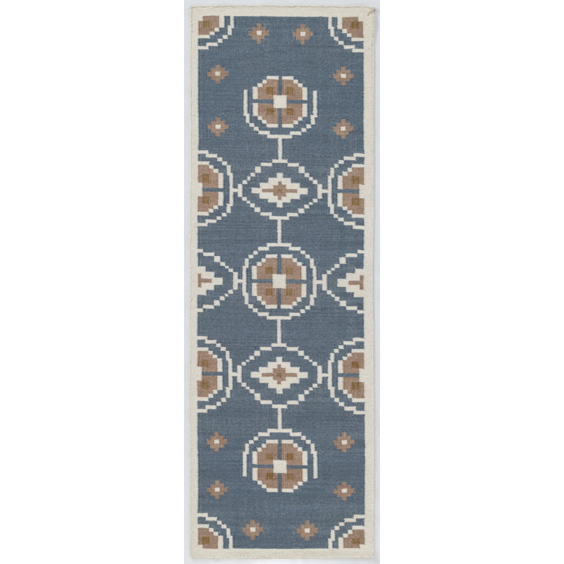 Tapis d'intérieur en laine Heidi, Bleu, 2 pi 6 po x 8 pi