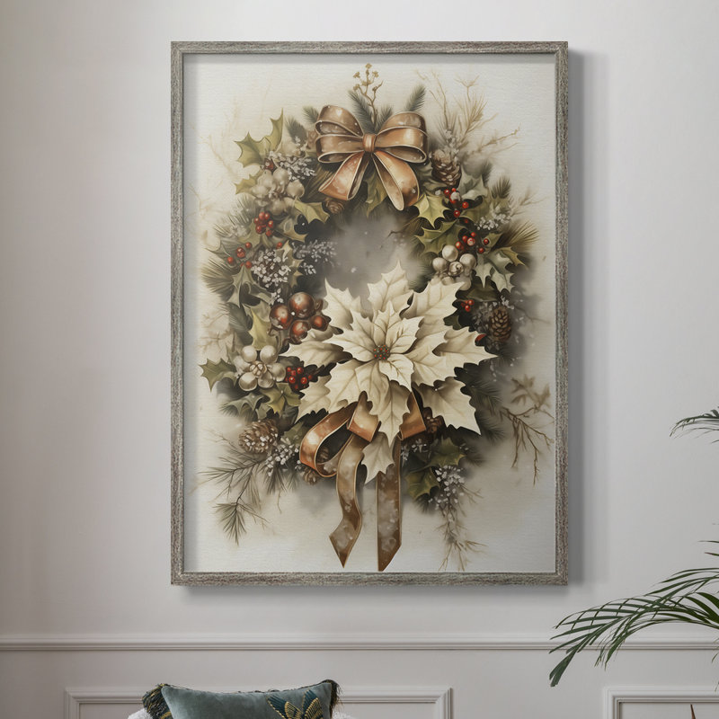 «Christmas Holiday Art», impression encadrée en bois massif, H 21 po x l 17 po