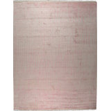 Coral Hand-Knotted Wool Subtle Linear Texture Geometric Modern Contemporary Carpet Rug