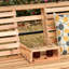 Balancelle de patio en bois 3 places, banc de patio avec table basse pliante, porte-gobelets et chaînes inclus, capacité de poids de 440 lb