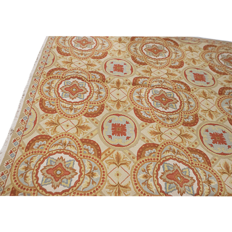 Tapis beige noué à la main de haute qualité