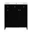 30-inch Black Bathroom Counter With Ceramic Sink Vanity - Functional Design Cabinet 30" & For Modern Bath