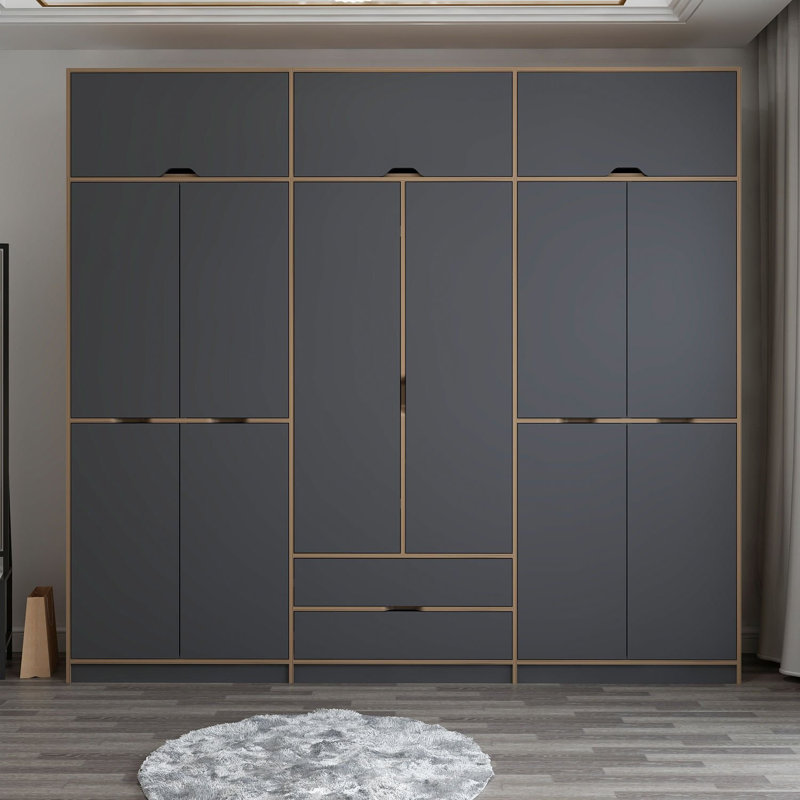Elina Manufactured Wood Wardrobe, Grey