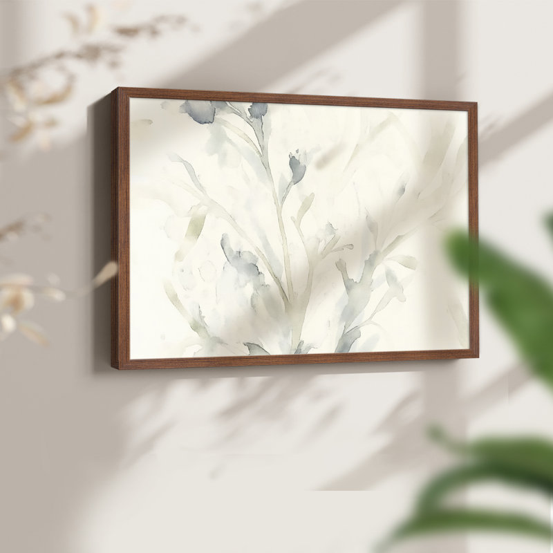 Série florale - VII - Reproduction encadrée - Restickable, H 16 po x l 20 po, Noyer