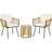 Annedoris 2-Person Outdoor Patio Bistro Set with Tempered Glass Table & 2 Cushioned Chairs