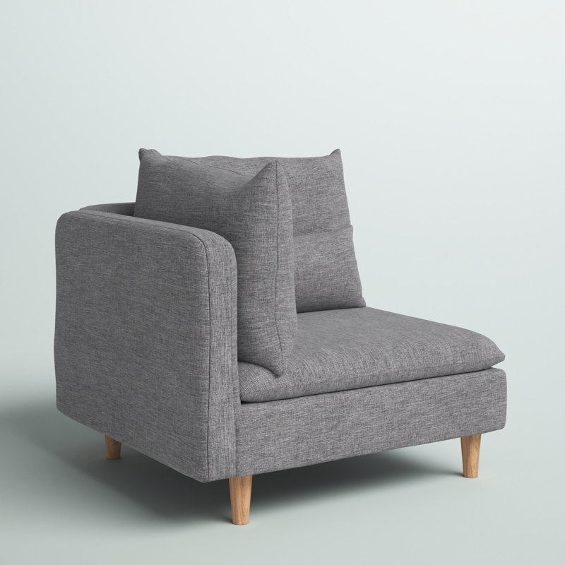 Poyner Upholstered Accent Chair, Gray Linen