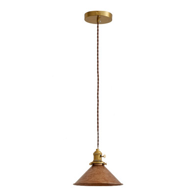 Luminaire suspendu en cuivre rouillé avec abat-jour réglable en corde de 6,5 pi Oyisen Luminaire suspendu rétro rétro pour îlot de cuisine, salon et salle à manger