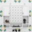 Armoire de rangement murale pour salle de bain avec miroir Armoire à pharmacie moderne avec tablettes ouvertes et cachées et porte-serviettes double-358179399