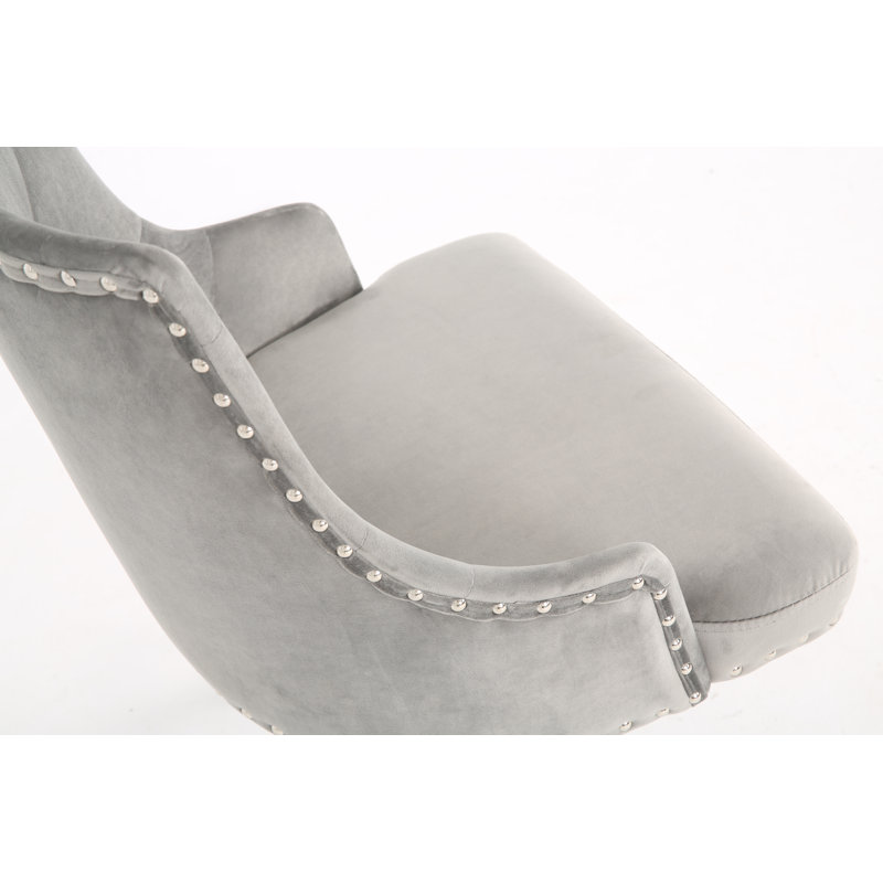 Andromeda Velvet Office Chair, Grey