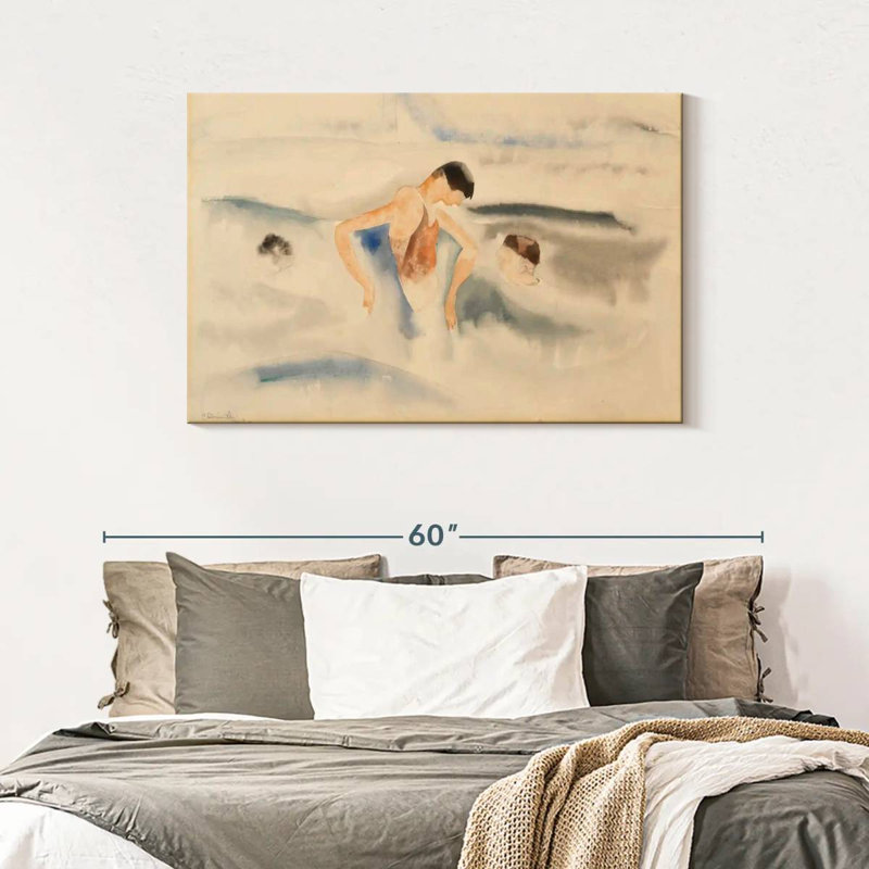 Leisha trois personnages dans l'eau, H 30 po x l 45 po