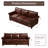 80" Faux Leather Rolled Arm Sofa with Storage-679519012