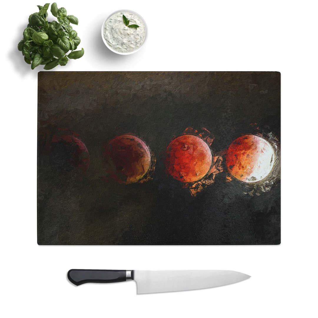 Glass Lunar Eclipse in Abstract Chopping Board
