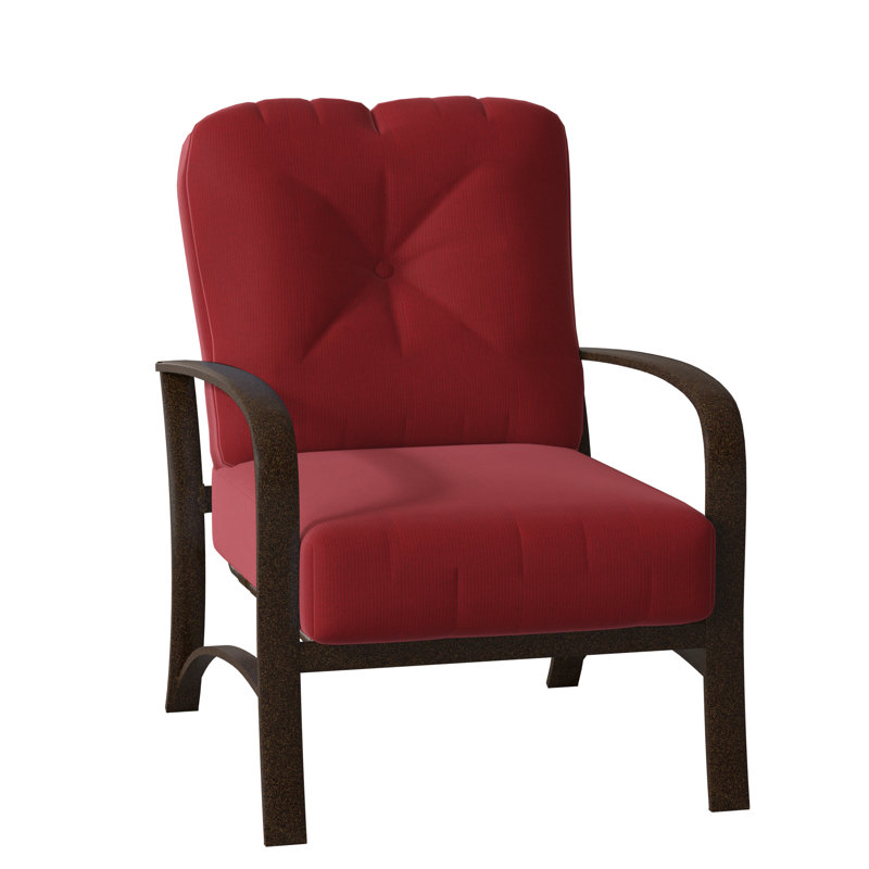 Fremont Outdoor Lounge Chair, Chestnut Brown, Denver Scarlett Sunbrella®