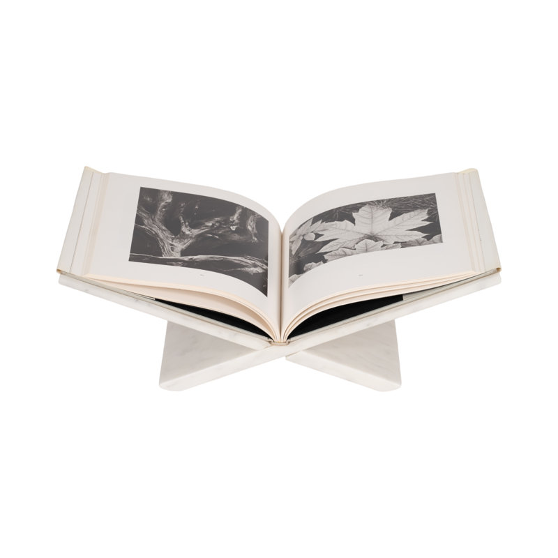 Présentoir à livres Marble, Marbre blanc