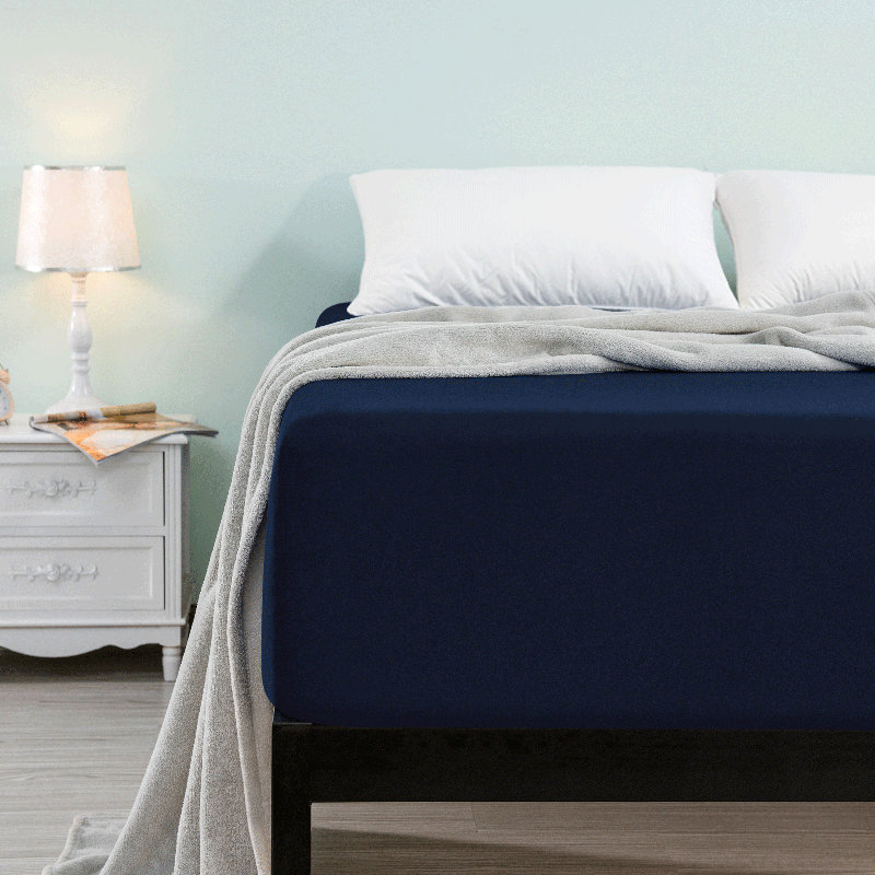 Thalia Fitted Mattress Protector Mattress Protector Case Pack, Navy, Queen