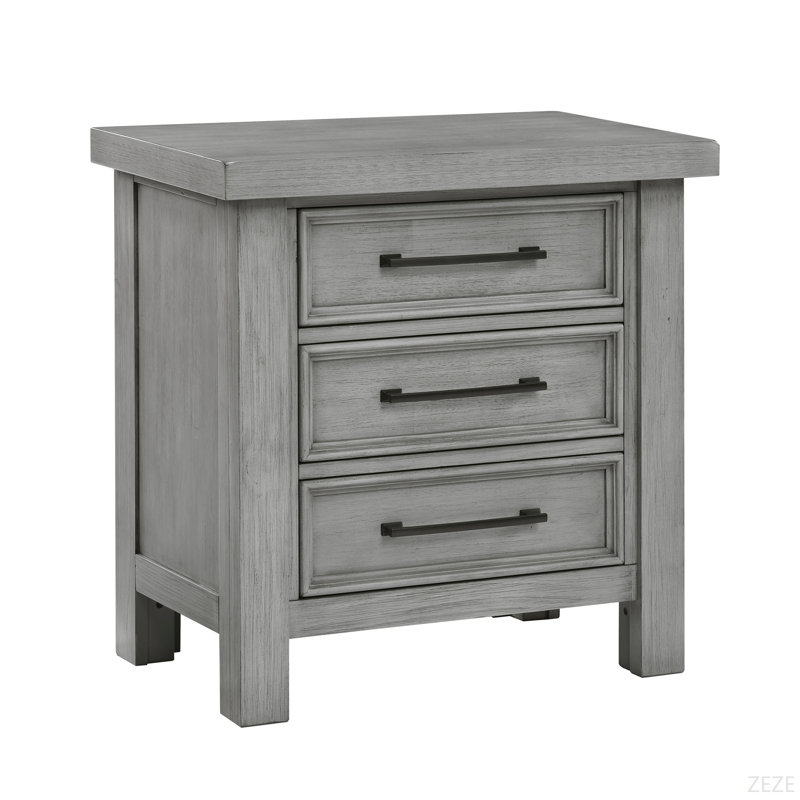 Armoire de chevet transitionnelle 3 pièces