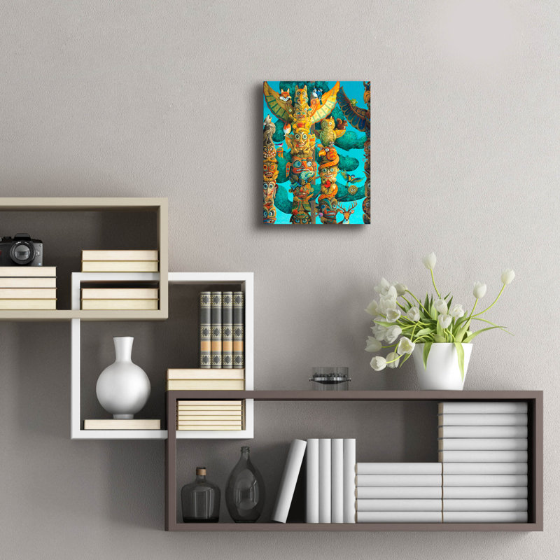 Bungalow Rose «Whimsy Poles» par David Galchutt, art mural en verre acrylique, H 16 po x l 12 po x P 0,13 po