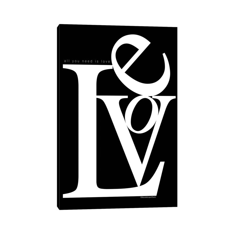 «Love Stacked», reproduction d'art textuel sur toile tendue, H 18 po x l 12 po x 1,5 po
