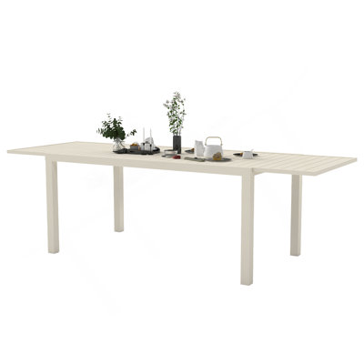97.2"L Extendable Aluminum Outdoor Dining Table