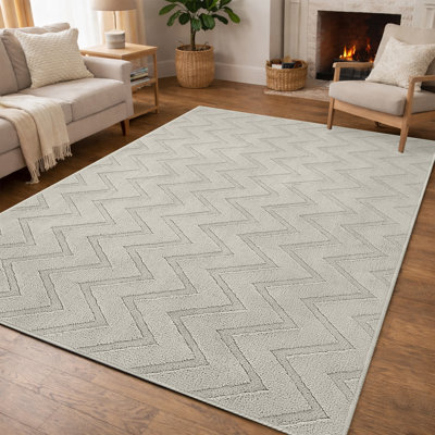 Geometric Machine Tufted Shag Area Rug