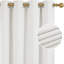Blackout Curtains with Coating, Faux Linen White Eyelet Thermal Curtains 46 x 72 Inch, White,One Pair
