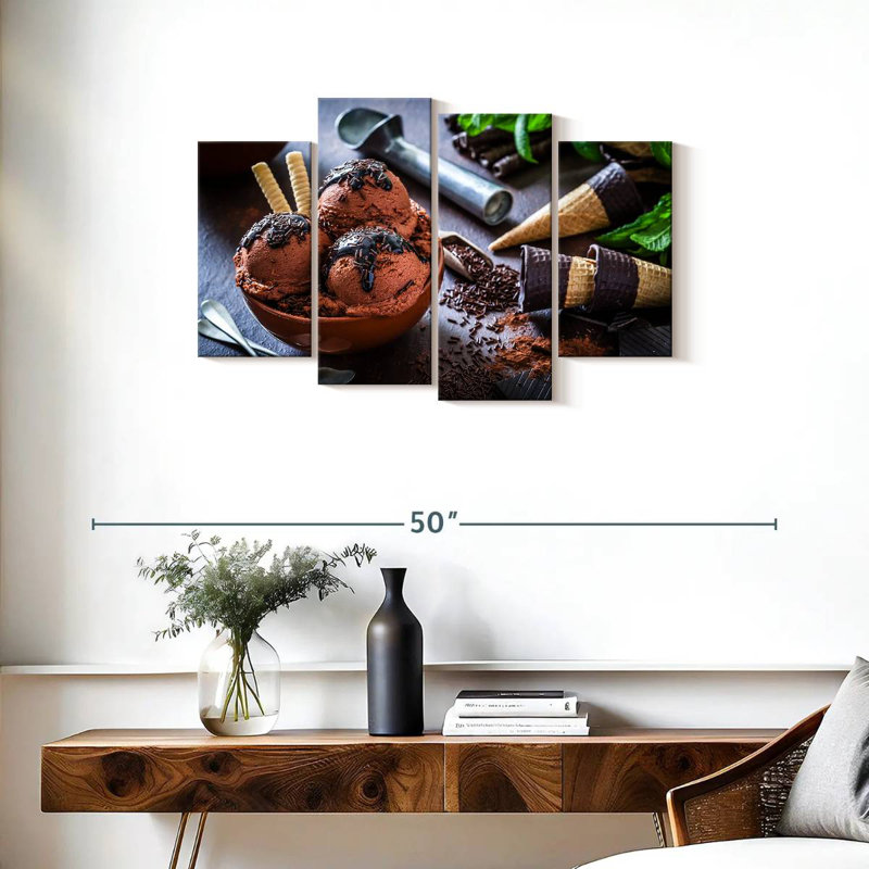 Chocolate Ice Cream, 22" H x 36" W