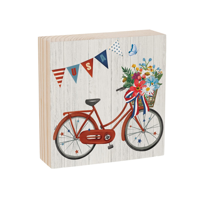 Vélo patriotique en bois américain 6 pi