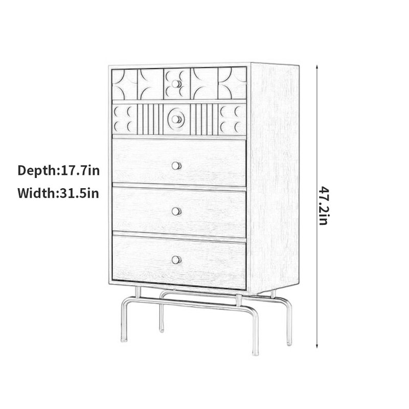 Commode décorative moderne simple noir, Noir